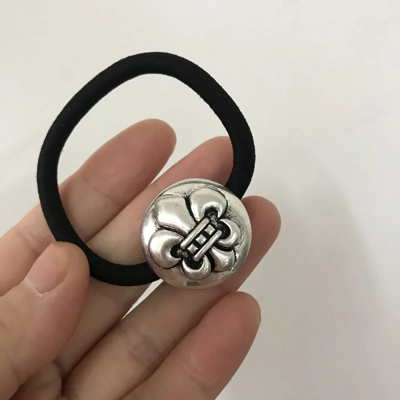 欧美时尚简约复古做旧潮ch朋克�w心十字架发绳发饰头