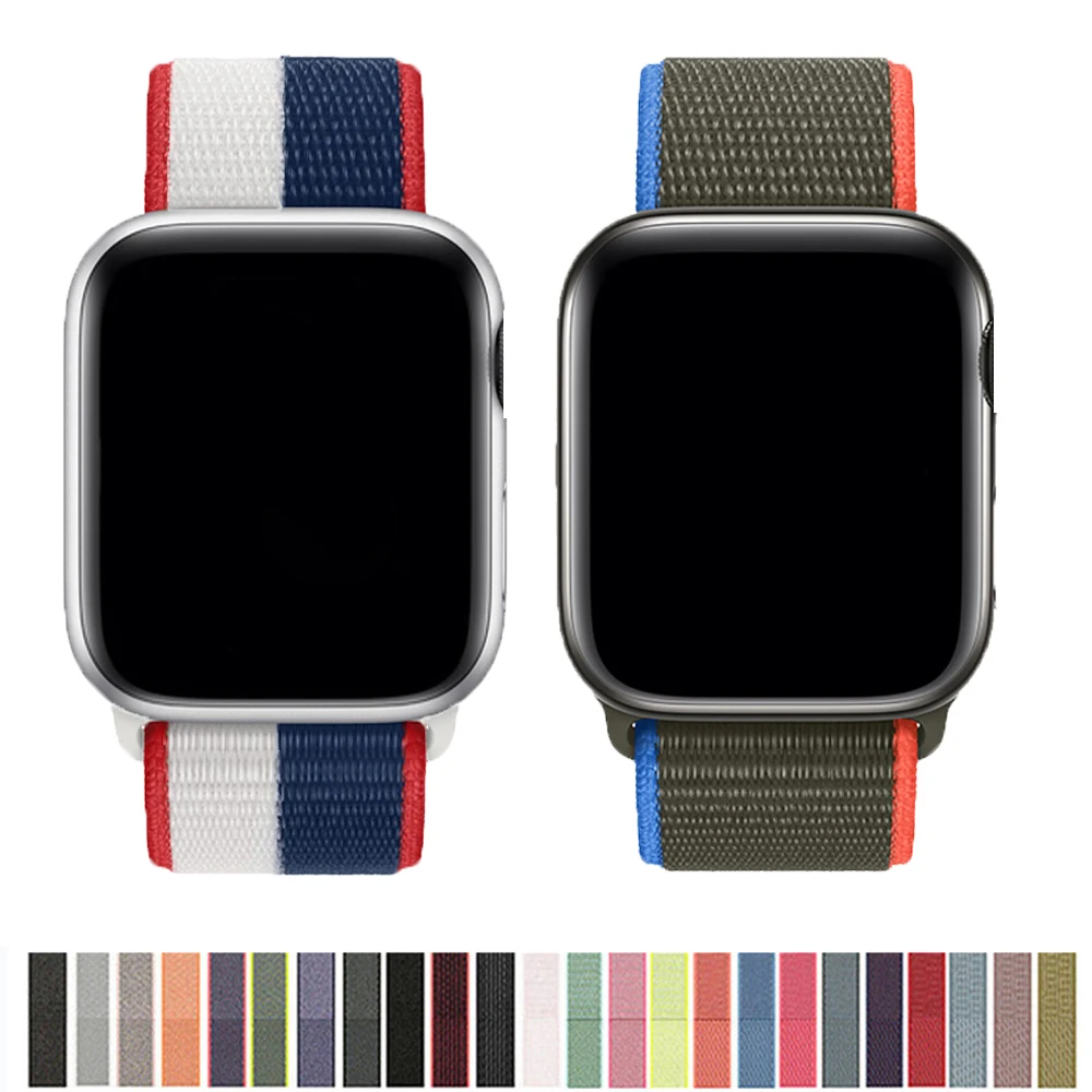 Ремешок нейлоновый для Apple watch band 44 мм 40 42 38 41 45 браслет смарт-часов iWatch 3 4 5 se 6 7 |