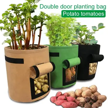 

Double Door Nonwoven Nursery Bag Tomato Planting Bag Practical Potato Grow Pot Garden Patio Creative Plant Grow Bag
