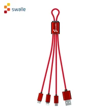 Swalle 3 в 1 USB C кабель мобильного телефона короткий микро-usb type C мульти зарядный кабель для Xiaomi huawei iPhone Быстрая зарядка