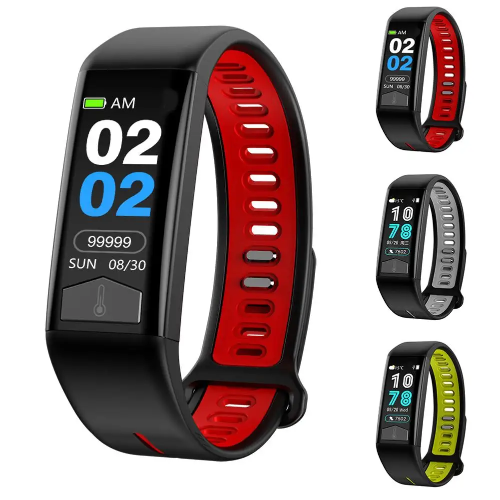 

LTP 0.96Inch Body Temperature Weather Sport Fitness Track Bluetooth Smart Bracelet Smartwatch Clock For Android IOS