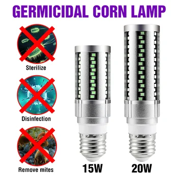 

Desinfection LED UVC Lamp E27 220V Sterilization Light LED Germicidal Light Corn Bulb 15W 20W UV Sterilizer Lamp 110V Amuchina