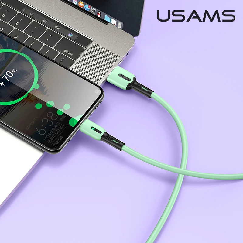 Usb кабель USAMS C Lightning для Iphone Type Xiaomi Redmi 9 Samsung Galaxy S9 Micro USB передачи данных со
