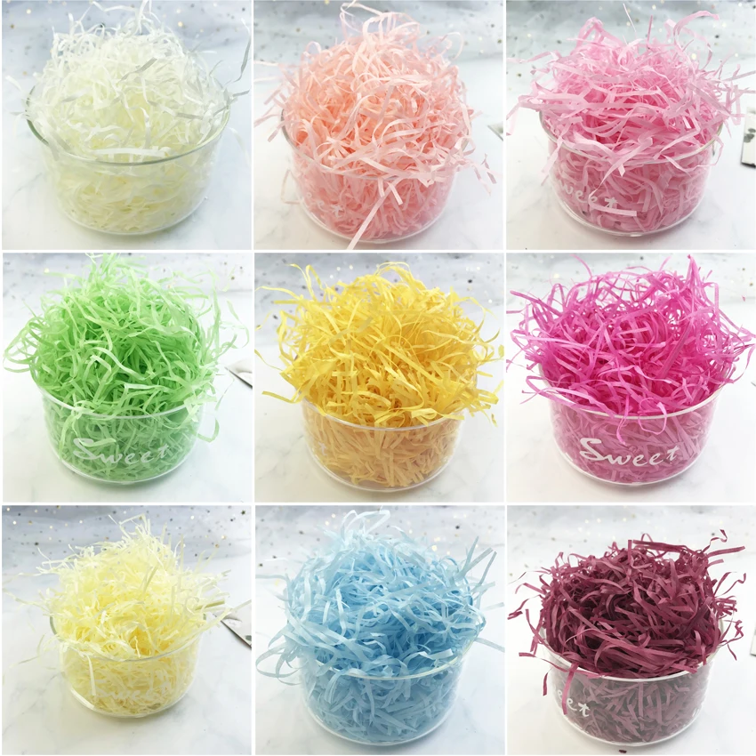 

100g Raffia Jute Wedding Party Shredded Crinkle Paper Confetti Gift Packing Candy Material Box Filler Birthday Party Decoration