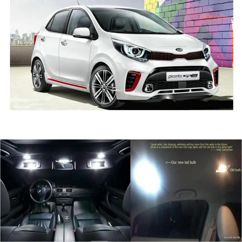 

7 шт., светодиодные лампы для салона автомобиля kia picanto 2017