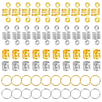 

African Tubes Beads Metal Hair Rings