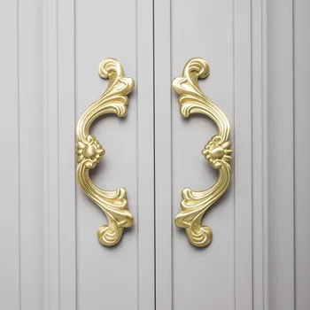 

Vintage Cabinet Knobs and Handles Antique European Style Wardrobe Handles Gold French Drawer Pulls Handles for Furniture