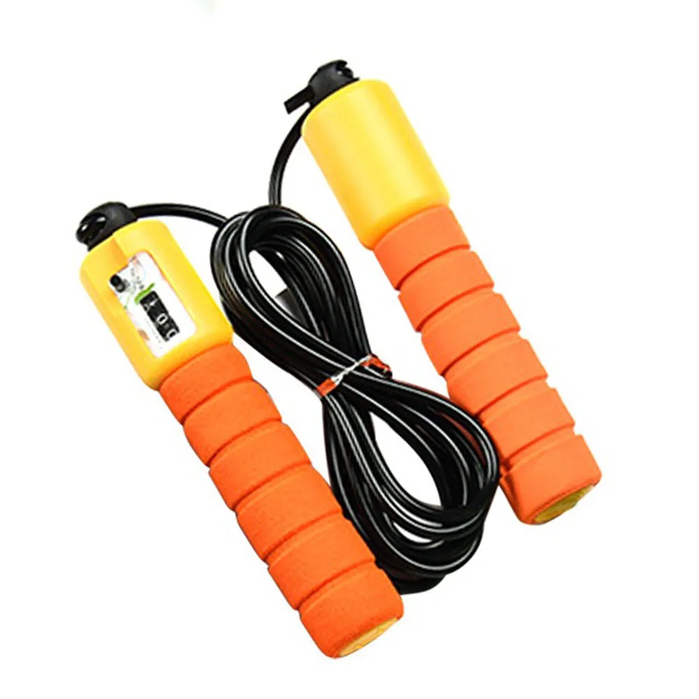 Jump Ropes with Counter Sports Fitness Adjustable Fast Speed Counting Jump Skip Rope Skipping Wire For Fitness Speed Training - Цвет: Оранжевый