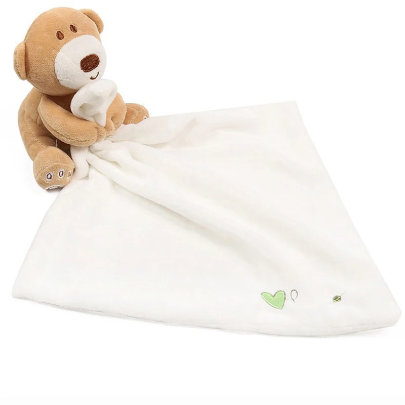 Мягкое мягкое гладкое детское игрушечное одеяло для ванной с милым медведем - Цвет: White