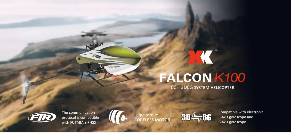 Wltoys XK K100 Falcom 6CH Flybarless 3D 6G система дистанционного управления игрушка бесщеточный мотор Радиоуправляемый вертолет RTF VS Wltoys V977