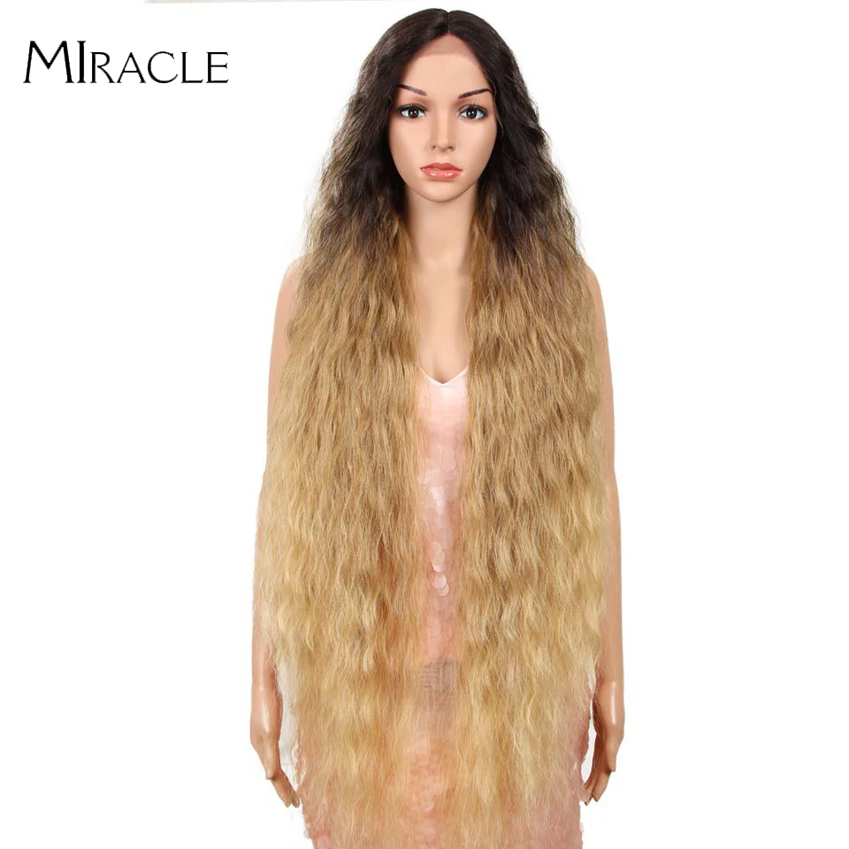 Miracle Long Nature Wavy 42Inch 613 Blonde Lolita Wig Heat Resistant Ombre Blonde Synthetic Wigs For Women Cosplay Wig