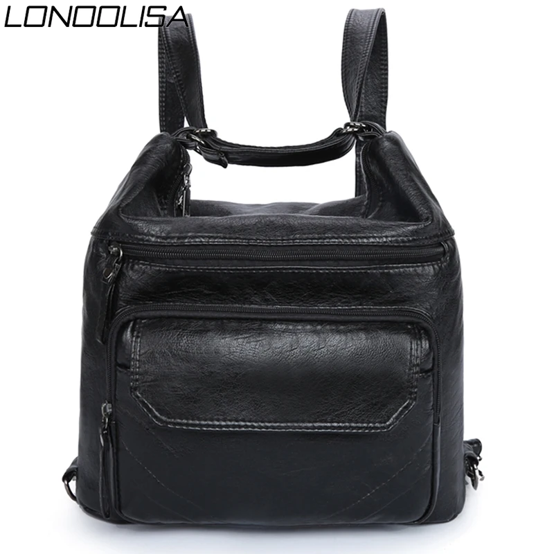 

Sac A Dos Women PU Leather Backpack Zipper Travel Backpack Female Bagpack School Shoulder Bags for Women 2019 Back Pack Mochilas