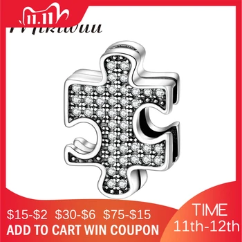 

Hot 925 Sterling Silver Dazzing Zircon Puzzle Shape Clips Beads Fit Original Reflection Charm Bracelets Fine Jewelry Making