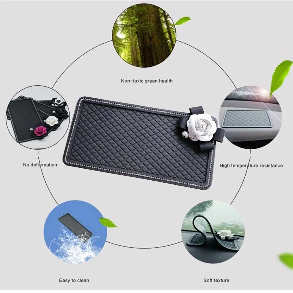 AUTOCHE PVC Car Anti-Skid Pad Car Interior Instrument Panel Decoration Mobile Phone Car Storage Mat High Temperature Mat