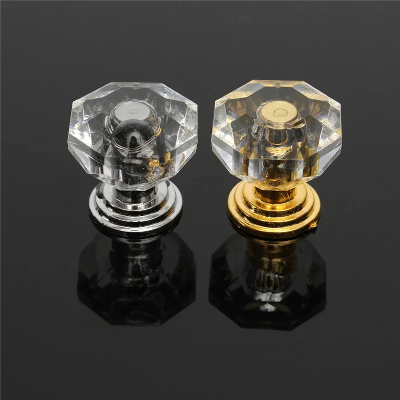 

Silver/Gold 1MTGATHER 8mm Crystal Clear Crystal Glass Door Pull Drawer Cabinet Furniture Handle Knob Screw