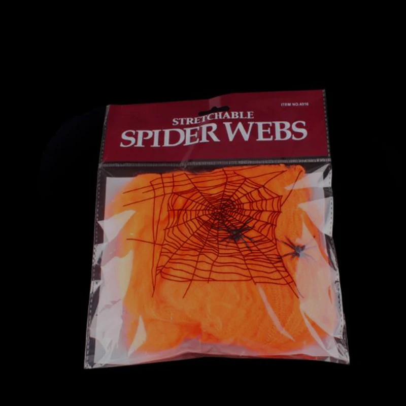 Orange Хэллоуин паук веб дом с привидениями Cobweb Новинка моделирование ужас 5 цветов химическое волокно косплей аксессуар Сделай Сам фестиваль украшения - Цвет: Orange