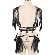 Кожаный ремень с кисточками для всего тела, бохо, шаль, ремень, топ, Талия размера плюс, панк, Женская подвязка, пояс, черный бюстгальтер, сексуальная юбка, танцевальный фестиваль