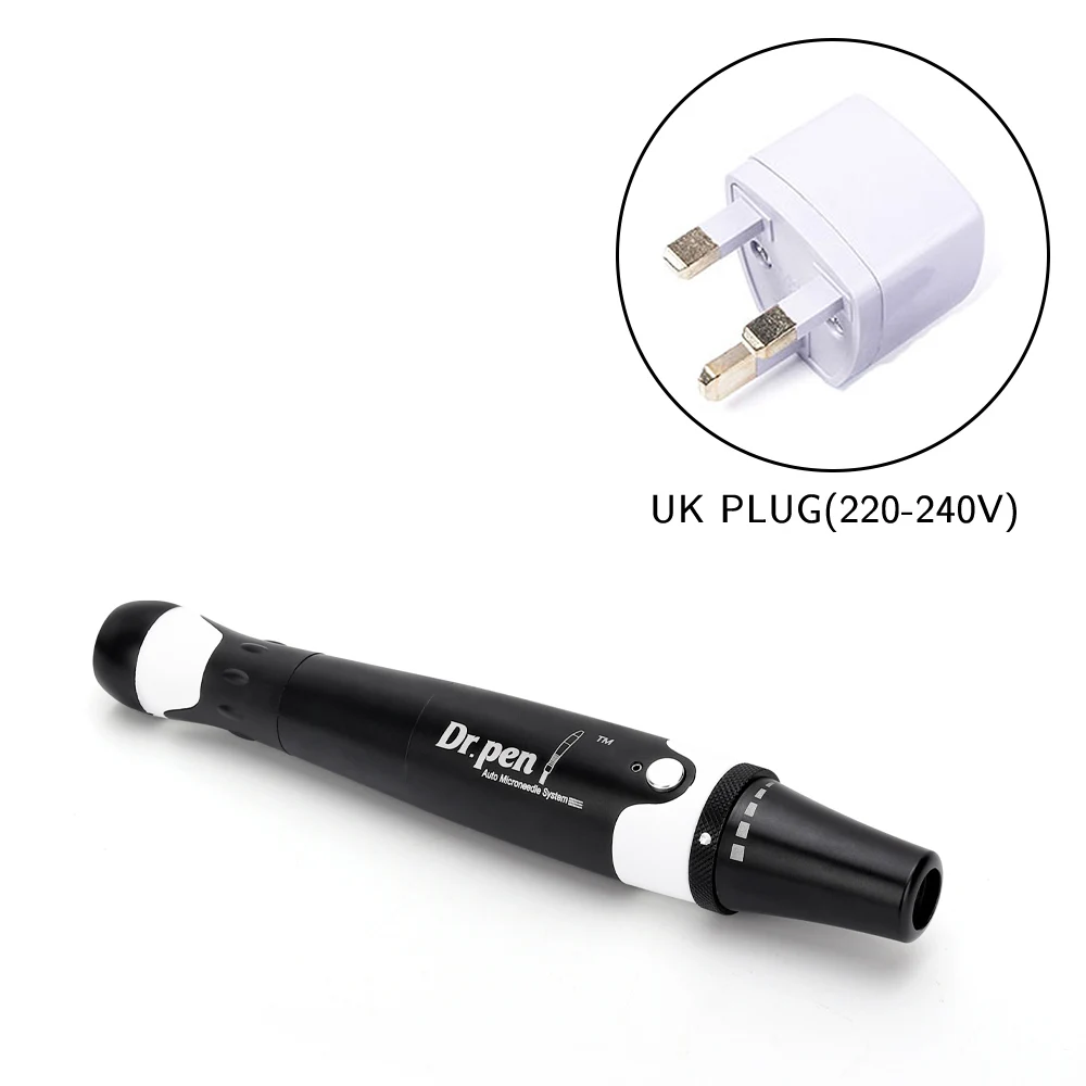 UK Plug Ultima A7 микроиглы Дерма ручка Терапия Система роликовых растяжек удаление морщин Dr ручка выпадение волос уход за кожей Красота Инструменты - Цвет: UK Plug