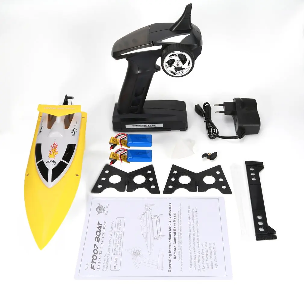 

Feilun FT007 2.4G 4CH Water Cooling RC Racing Boat 20km/h Super Speed Electric RC Boat Toy Remote Control Boats 2 Batteries