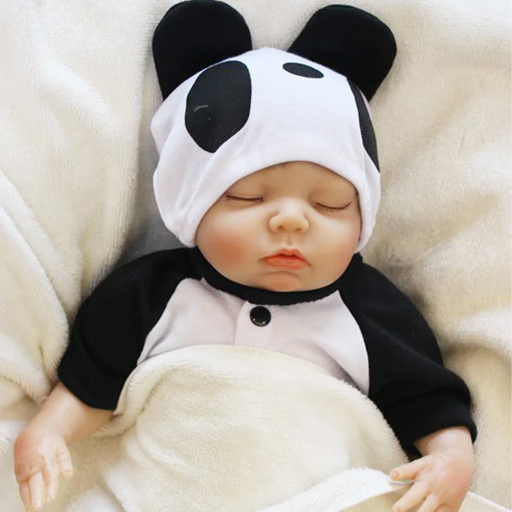 

OtardDolls Bebe Reborn Dolls 18 inch boy reborn baby Soft Vinyl Silicone Newborn Doll bonecas Panda Clothes For Children Gifts