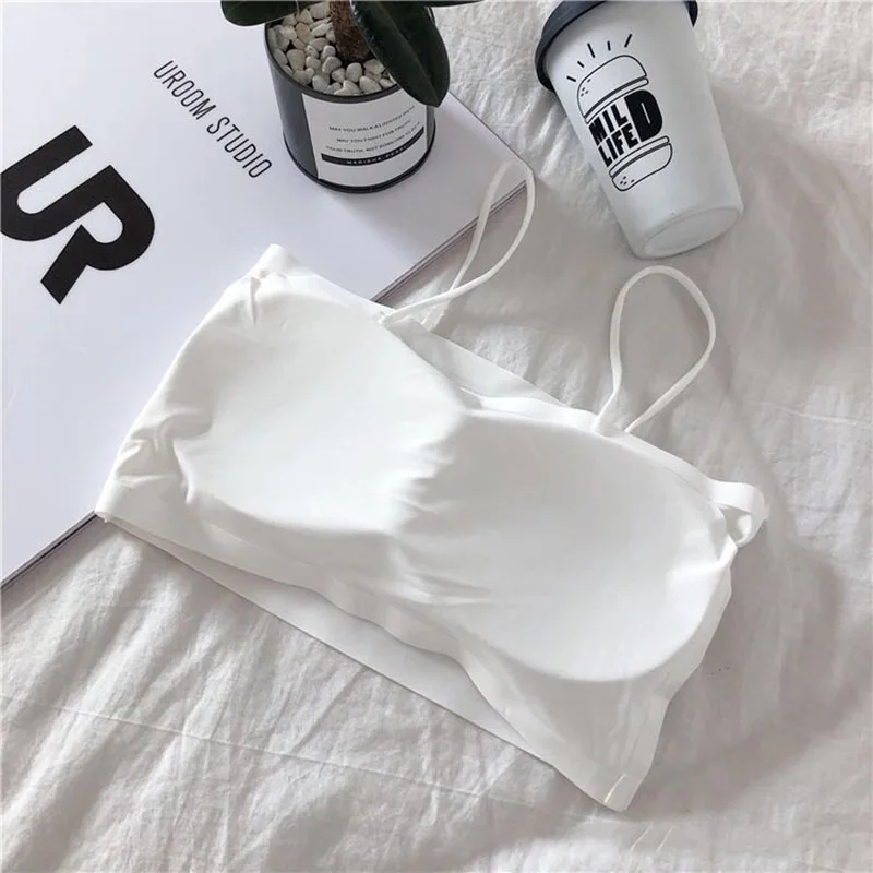Summer Women Sling Tube Top Sexy Bra Top Breathable Chest Pad Wearing Underwear Seamless Ice Silk Breast Wrap Lingerie Female Summer Women Sling Tube Top Sexy Bra Top Breathable Chest Pad Wearing Underwear Seamless Ice Silk Breast Wrap Lingerie Female