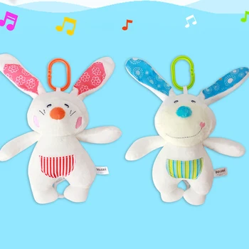 

Baby Bell Holder Rabbit Music Pull Bell Baby Comfort Doll Bed Hanging Doll Toy Educational Infant Rattles Soft Plush Animal Toy