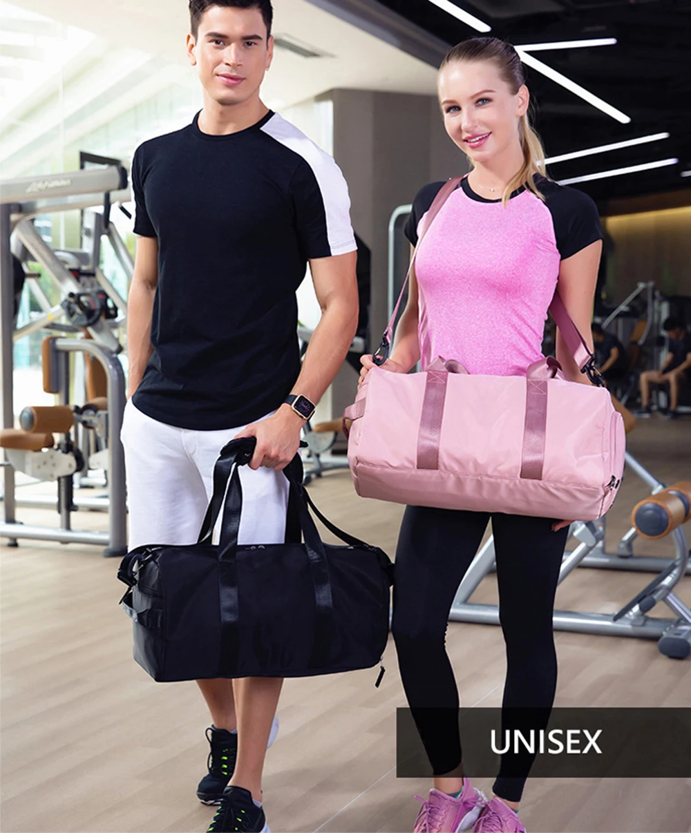 ROEGADYN Light Weight Pink Gym Bags Women Fitness Yoga Bag Gym Bags For Women With Sholder Strap Sports Bags Men For Gym Women