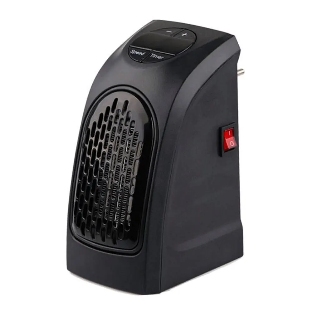 Электрический обогреватель настенный маленький вентилятор для обогрева персональный обогреватель радиатор зимняя обувь для ношения в помещении Отопление Кемпинг Регулируемый термостат - Цвет: Black