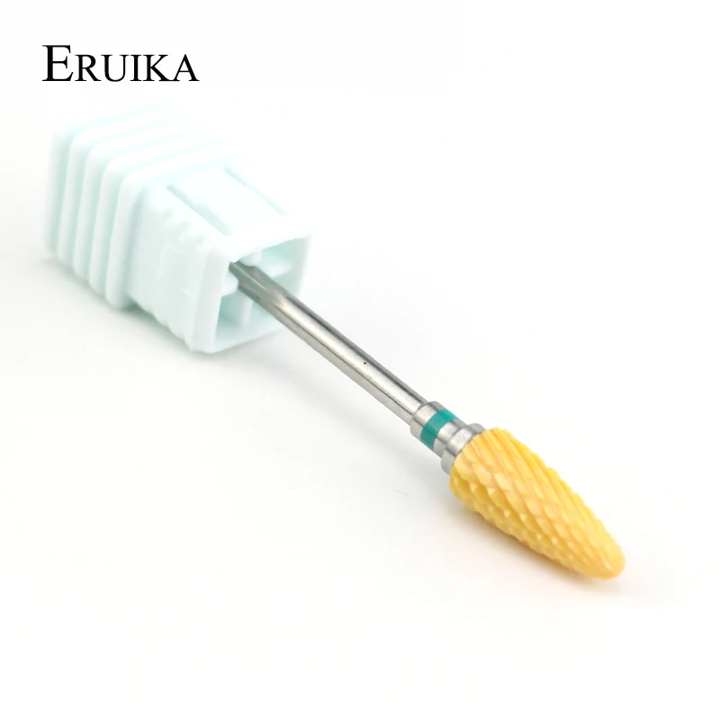 ERUIKA 1 шт. желтая дрель для ногтей керамическая фреза для маникюра Электрический педикюрный аппарат напильники аксессуары для ногтей - Цвет: NO2