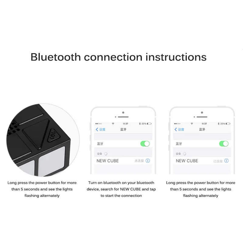 Крутой мини-куб светодиодный Bluetooth динамик беспроводной телефон цветной стерео портативный компьютерный динамик маленький стерео сабвуфер плеер