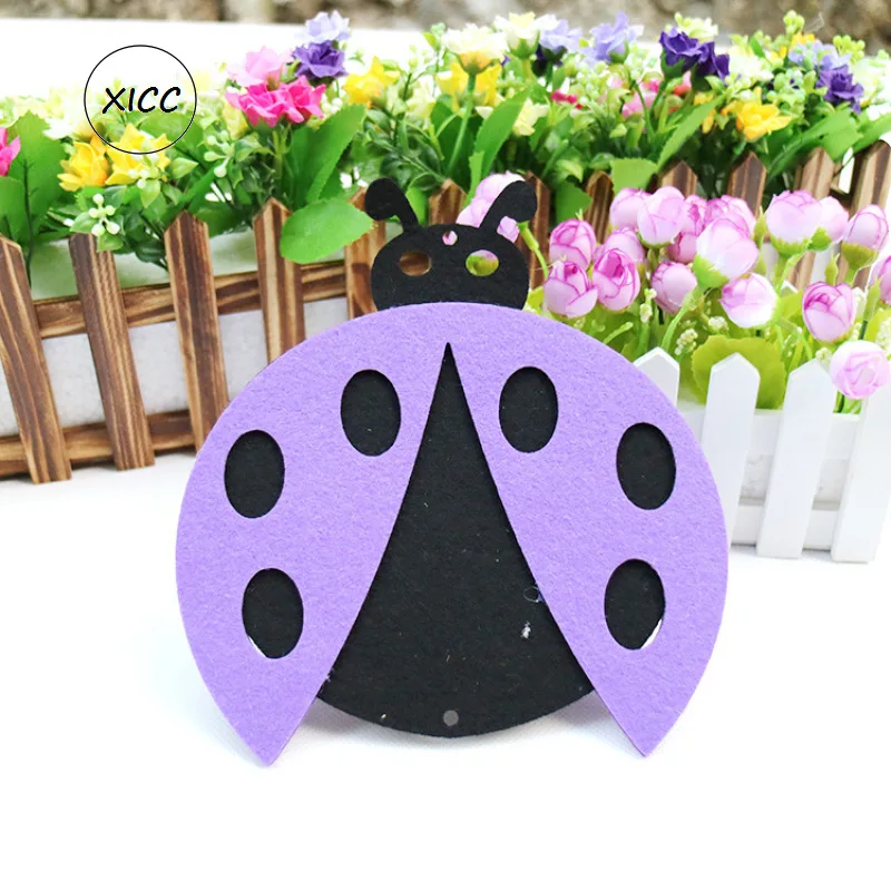 T-N Cartoon Beetle Hanger Nonwoven DIY Handmade Crafts Kids Handwork Cloth Forest Animal Felt Kindergarten Decor Wool Feutrine