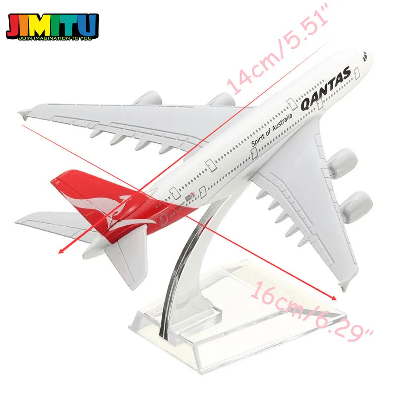 JIMITU металлическая модель самолета 16 см A380 австралийские весы Qantas настольная