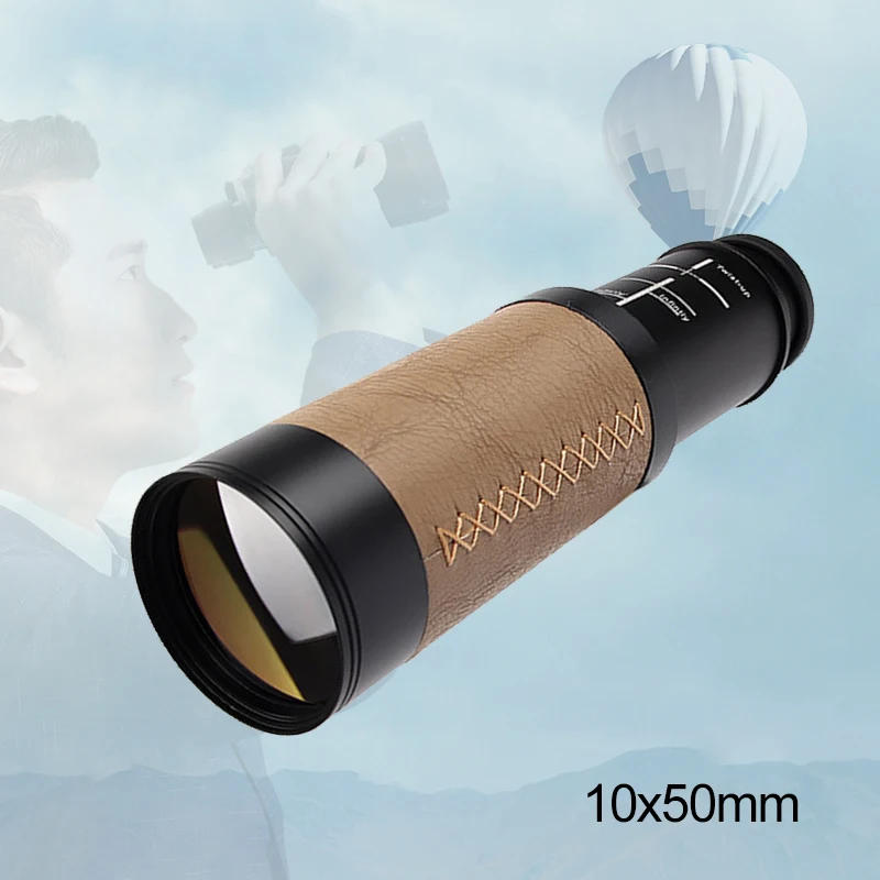 10X50 винтажный кожаный монокулярный телескоп водонепроницаемый HD зрительная труба для кемпинга охоты путешествий