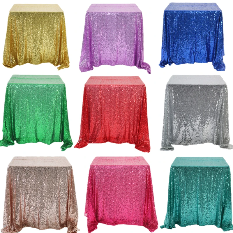 

Glitter Sequin Table Cloth Rectangular Table Cover Rose Gold/Silver Tablecloth For Wedding Party Home Decor Multi-Color/Sizes