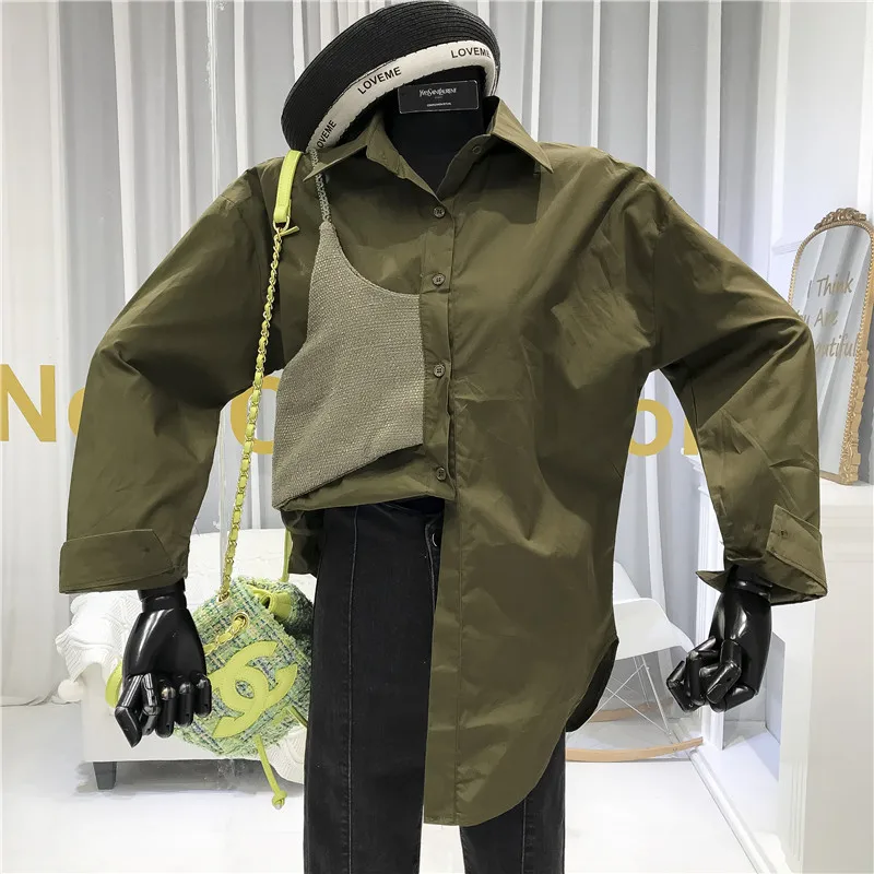 

Designer Asymmetry Women Blouses High Street 2020 Appliques Turn-down Collar Blusas Femininas Elegante Fashion Woman Clothes