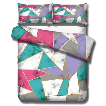 

3D Marbling Duvet Cover Comforter Cover Set Fashion Irregular Geometric Printed Bed Linens Twin Full Queen King Size Bedding Set