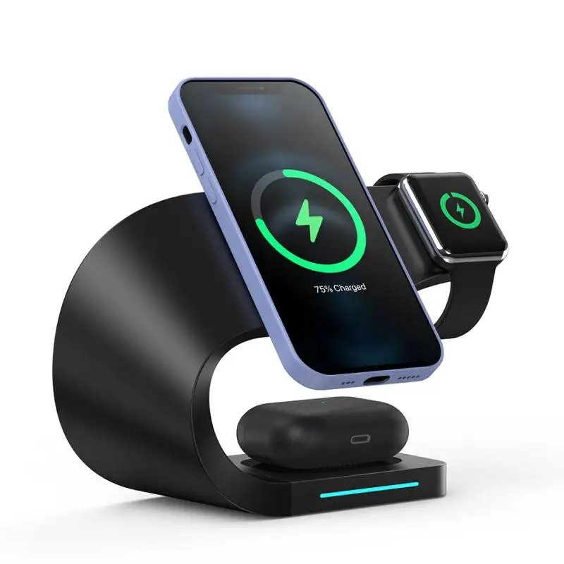 4 In 1 Magnetic Wireless Charger Stand For Magsafe Iphone 12 Apple Watch 6 5 4 3 Airpods Pro 15W Fast Charging Dock Station 2021