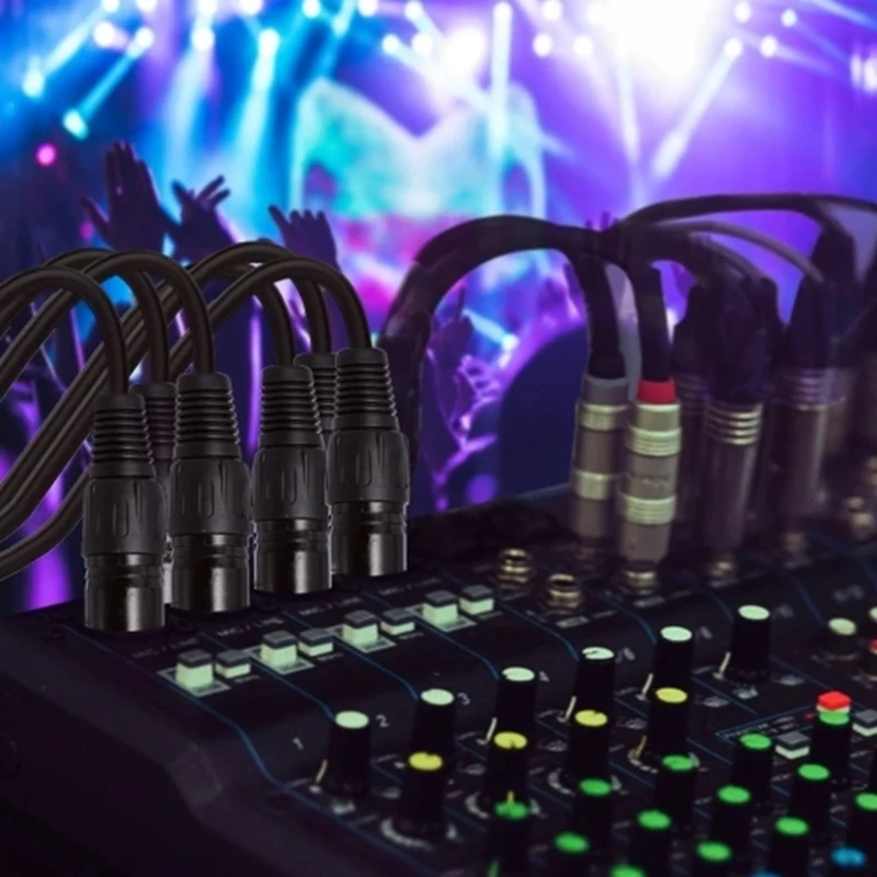 

AABB-8-Pack 2M/6.6Ft XLR Cable DMX Stage Light Cable 3-Pin XLR Male To Female Plug Black PVC Jack for Moving Head Light Spotligh