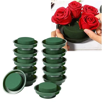 

12pcs Brick Block Keep Fresh Green Wedding Aisle Single Bowl Flower Arrangement Kit Round Floral Foam Home Garden DIY Craft