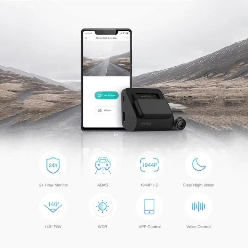 Xiaomi 70mai Dash Cam Pro 1944P gps ADAS Автомобильный видеорегистратор WiFi камера Голосовое управление 24HParking монитор 140FOV ночного видения 70 mai Dashcam