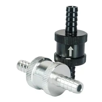 

None 4mm Car trunk Non Return Fuel Check Valve One Way Silver/black Color Aluminum Alloy Diesel Petrol Car Accessories