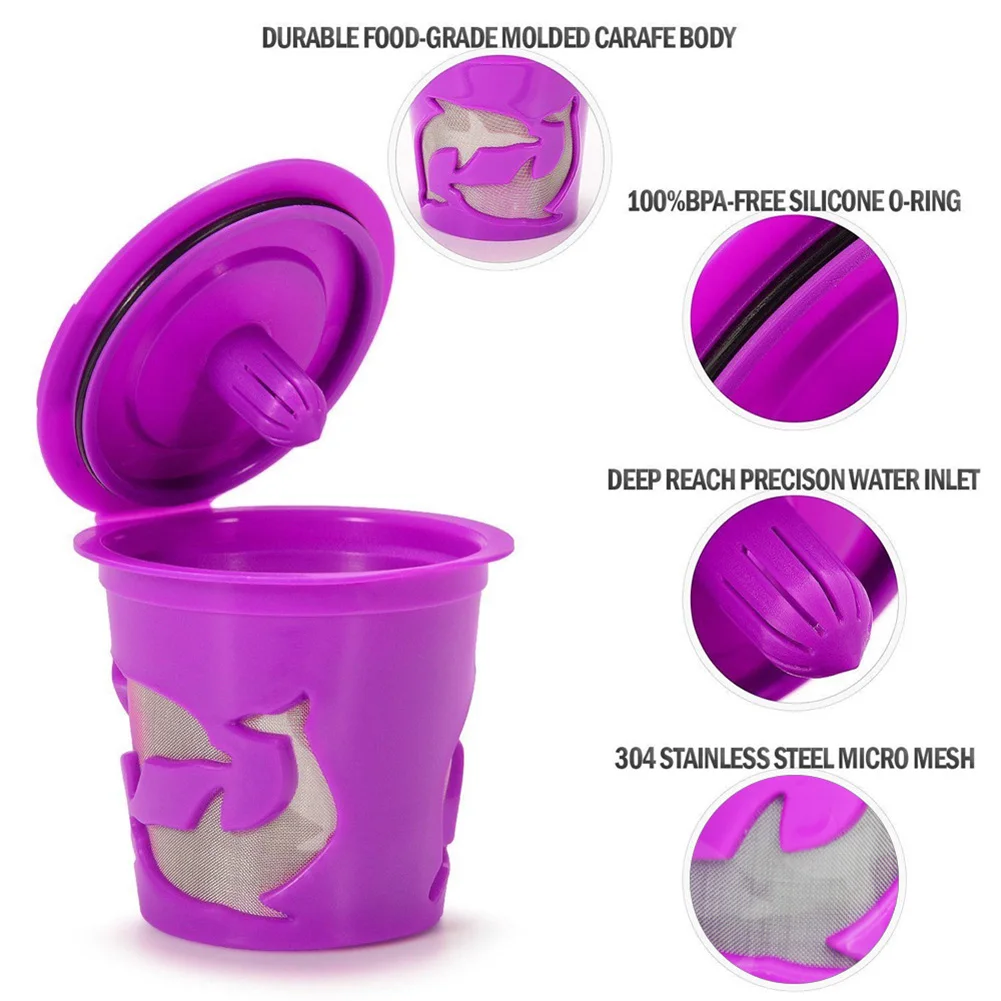 

4 Pcs Refillable Reusable Cups Coffee Filters for Keurig 2.0 K200, K300, K400 J99Store