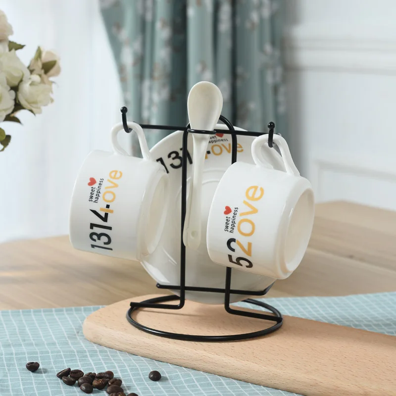 

Innovative Multiple Hooks Mug Holder Glass Cup Rack Tea Black Coffee Anti-Rust Coated Steel Display Stand Home Kitchen Storage