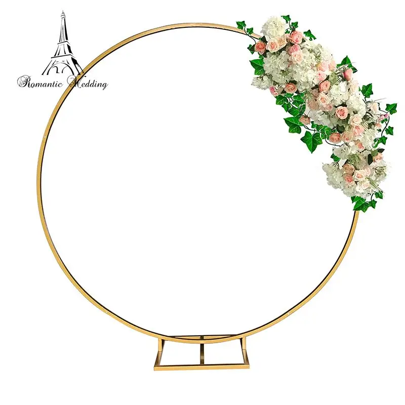 

8.3ft Paint Gold Metal Flower Arch Stand Support can bear Heavy for Wedding Decoration Floral Arrangement Floristic Modern Decor