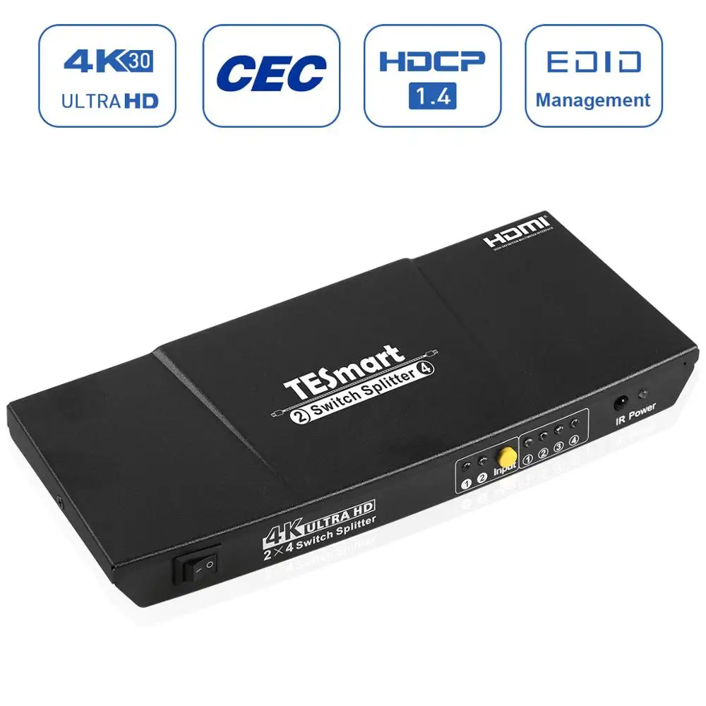 

Switch Splitter 2x4 Switch Splitter TESmart Ultra HD HDMI CEC function HDCP 1.4 compliant