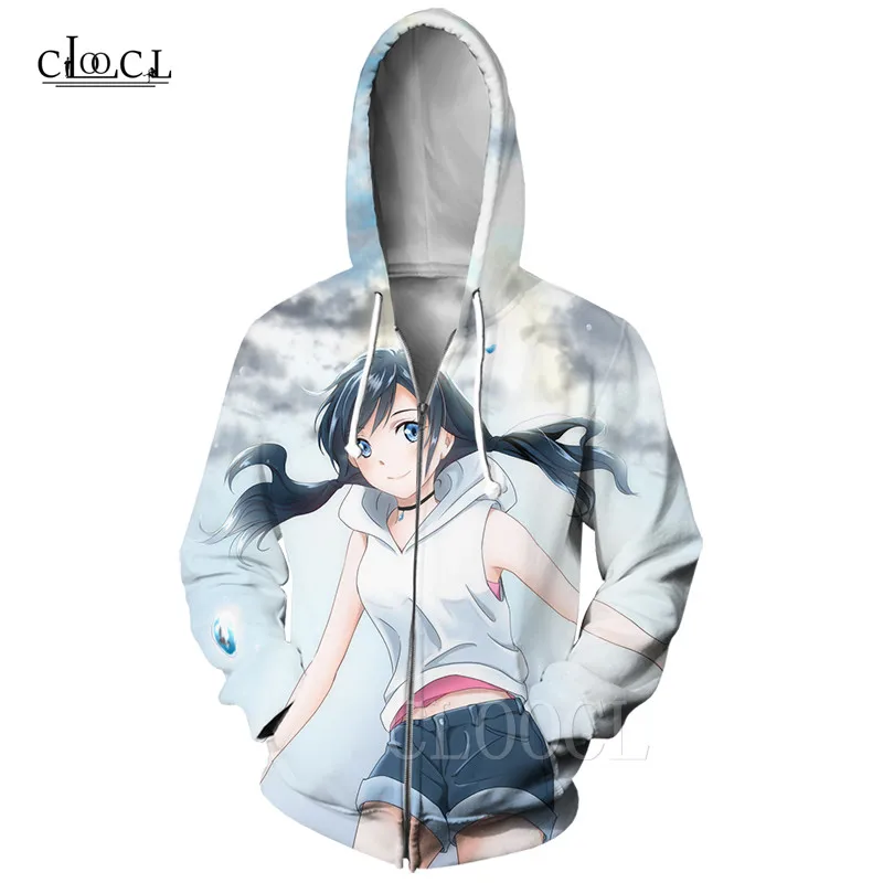 

CLOOCL Fashion Zipper Hoodies Weathering with You Anime 3D Print Men Women Hip Hop Zipper Japanese Harajuku Sweatshirt Hoddies