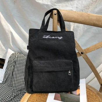 

Women Corduroy Travel School Backpack Solid Satchel Bag Book Bags Casual Shoulder Rucksack Bags