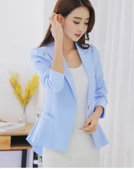 

Women Blazers Runway Jacket Female 2019 Casual Formal Business ladies blazers plus size Button Coat S0262