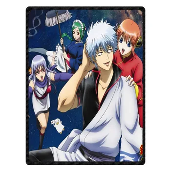 

GINTAMA Coral Fleece Blankets Couch Quilt Bed Cover Custom Travel Blanket Bedclothes For Youth Child