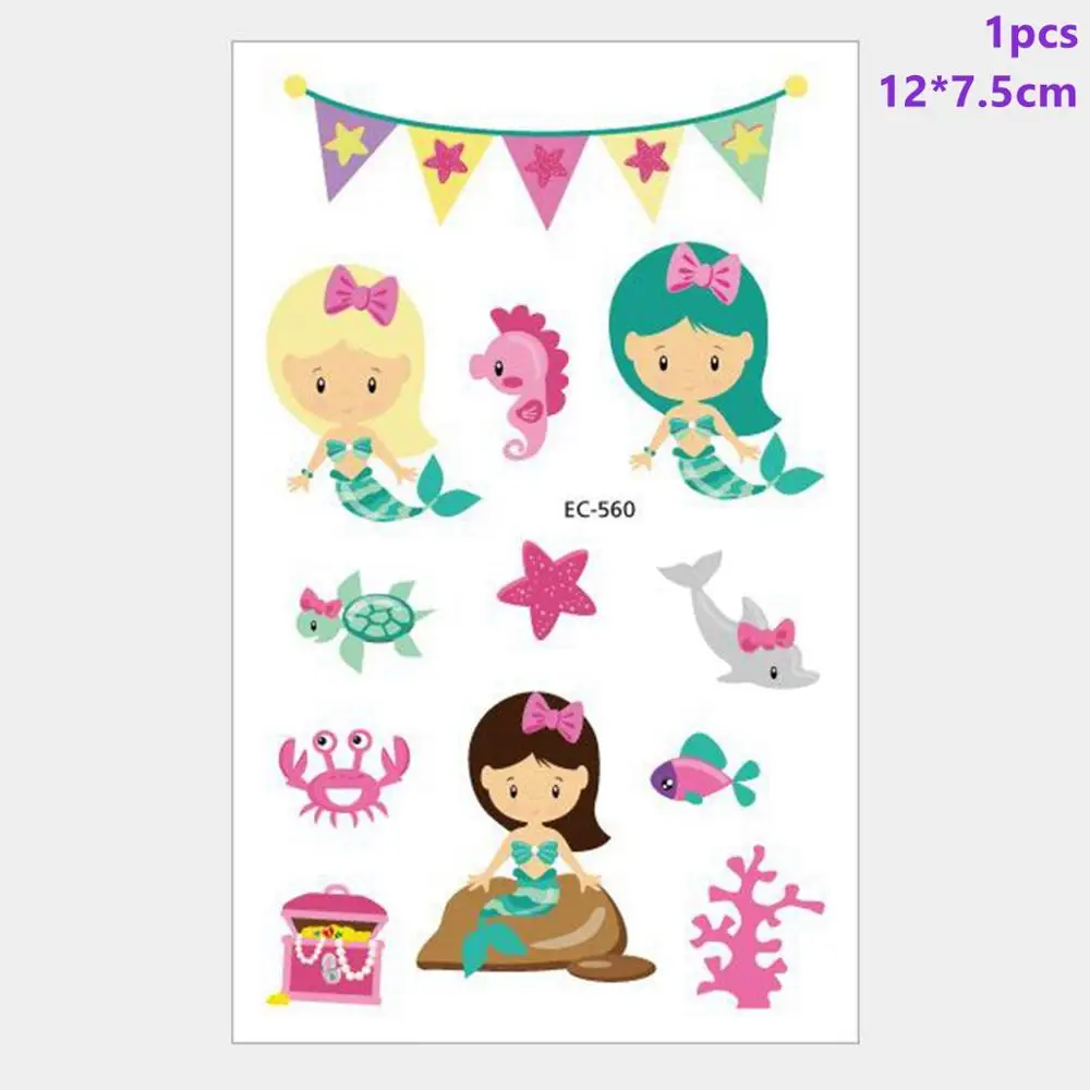 Mermaid Stickers 9 Taoup 1 шт. градиентный цвет блестки маленький брелок с хвостом русалки День Рождения Декор для девочек Дети Русалка тема украшения - Цвет: Mermaid Stickers 9